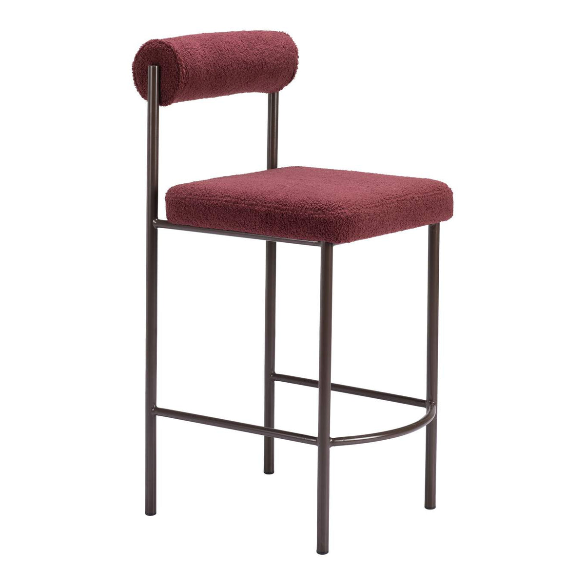 109813 Livorno Counter Stool (Set Of 2) Red & Bronze