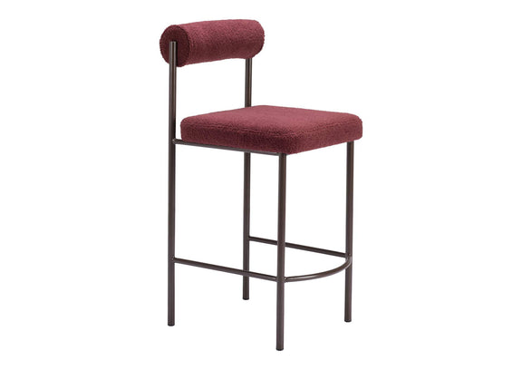 109813 Livorno Counter Stool (Set Of 2) Red & Bronze