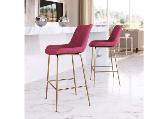 101764 Tony Counter Stool Red & Gold