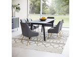 109713 Maxine Dining Chair Gray & Gold