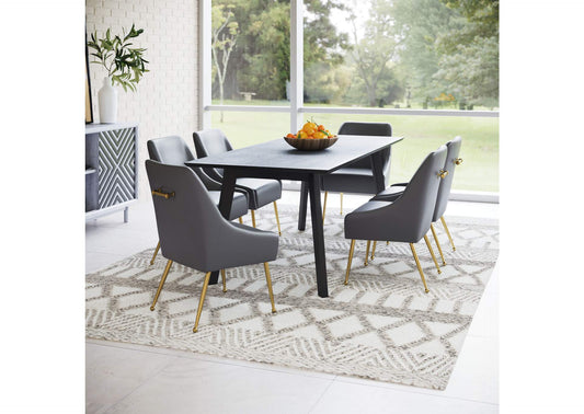 109713 Maxine Dining Chair Gray & Gold