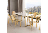 100652 Atlas Dining Table White & Gold