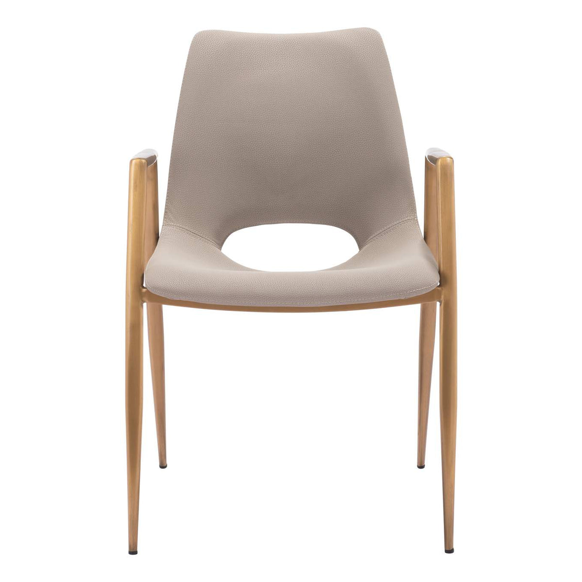 109731 Desi Dining Chair (Set Of 2) Beige & Gold