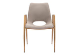 109731 Desi Dining Chair (Set Of 2) Beige & Gold