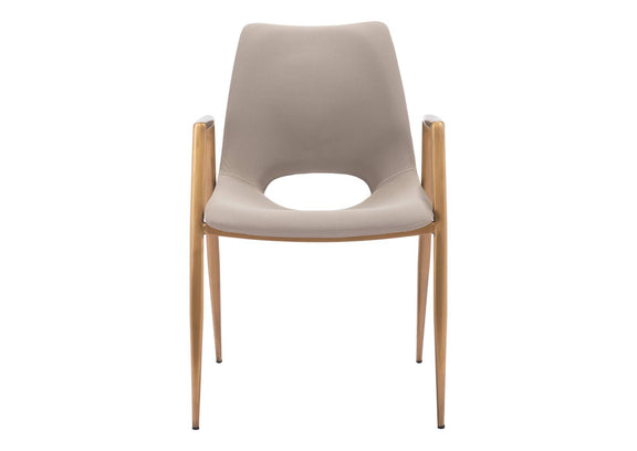 109731 Desi Dining Chair (Set Of 2) Beige & Gold