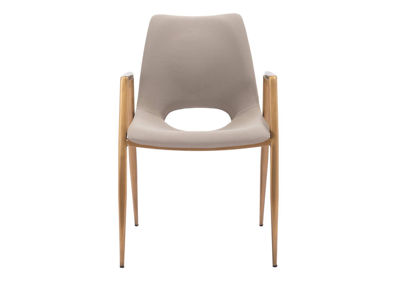 109731 Desi Dining Chair (Set Of 2) Beige & Gold