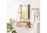 A12232 Peralta Mirror Shelf Brass & Brown