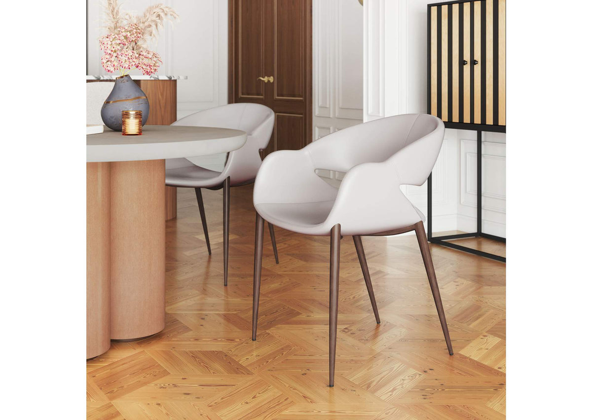 109971 Limay Dining Chair (Set Of 2) Beige & Walnut
