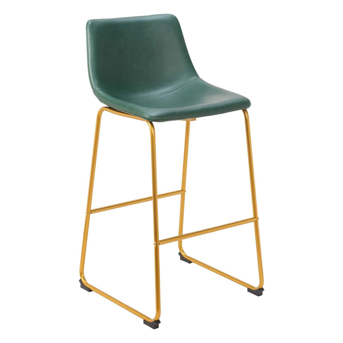 109961 Augusta Barstool (Set Of 2) Green & Gold