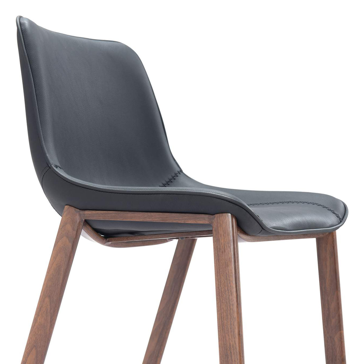 109937 Magnus Barstool (Set Of 2) Black & Walnut