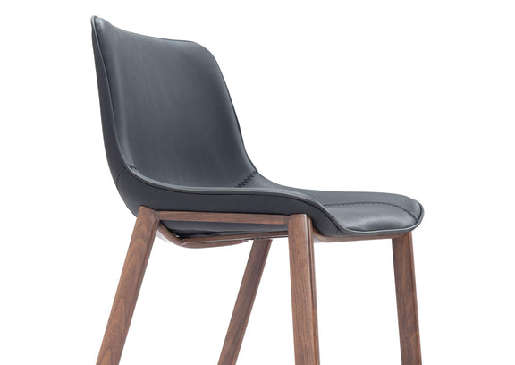109937 Magnus Barstool (Set Of 2) Black & Walnut