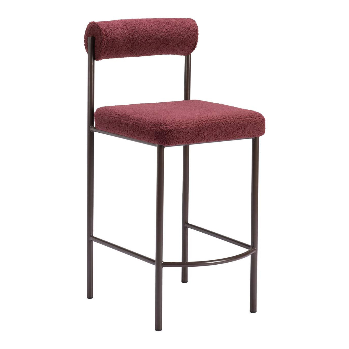 109813 Livorno Counter Stool (Set Of 2) Red & Bronze