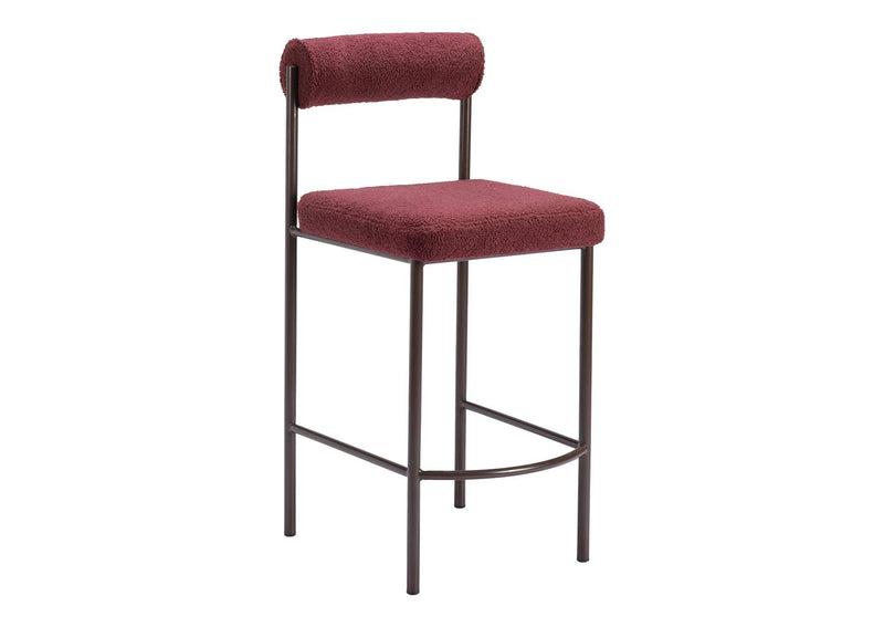 109813 Livorno Counter Stool (Set Of 2) Red & Bronze