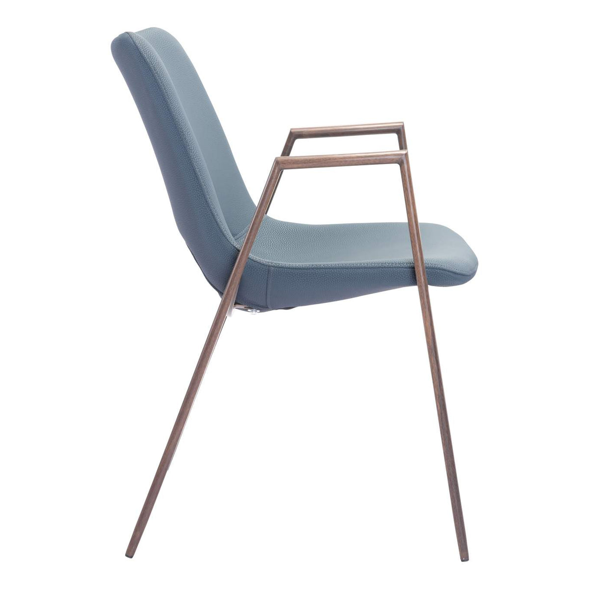 101695 Desi Dining Chair (Set Of 2) Azure Gray & Walnut