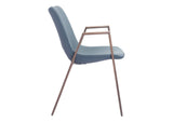 101695 Desi Dining Chair (Set Of 2) Azure Gray & Walnut