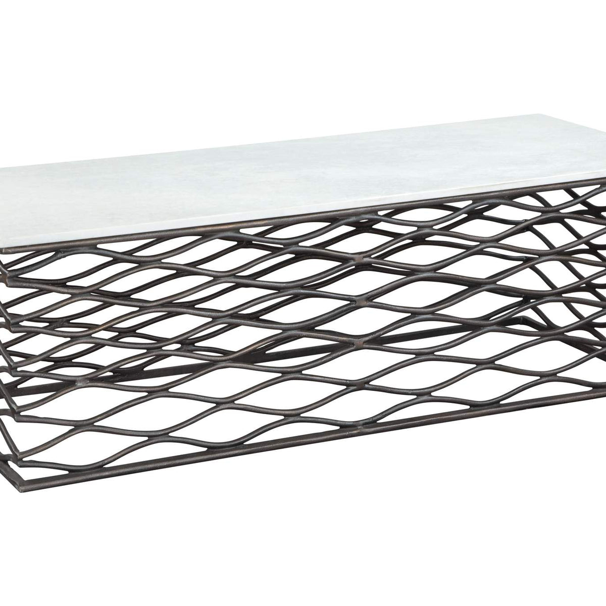 109457 Duchess Coffee Table White & Antique Bronze