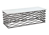 109457 Duchess Coffee Table White & Antique Bronze