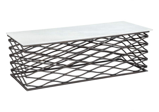 109457 Duchess Coffee Table White & Antique Bronze