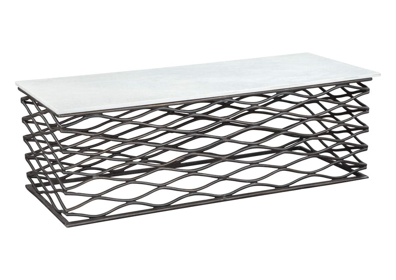 109457 Duchess Coffee Table White & Antique Bronze
