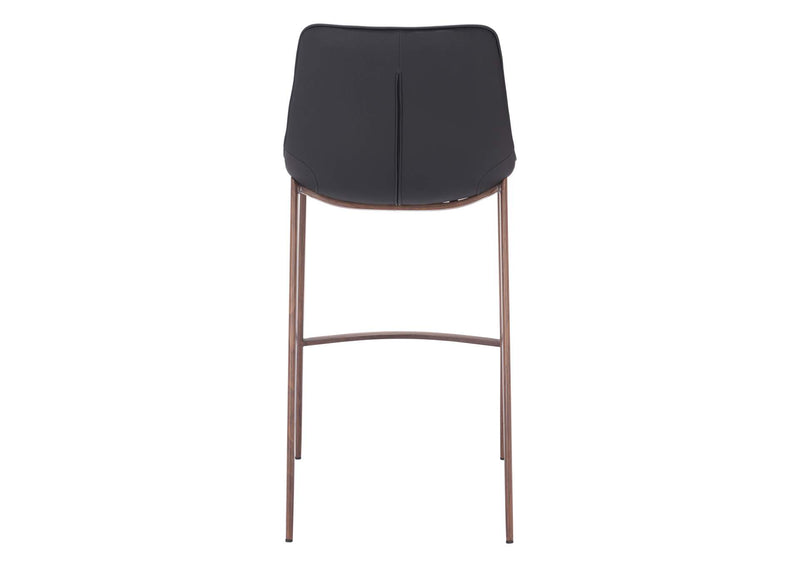 109937 Magnus Barstool (Set Of 2) Black & Walnut