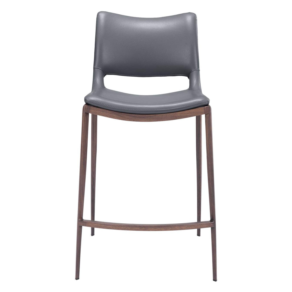109390 Ace Counter Stool (Set Of 2) Dark Gray & Walnut