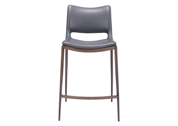 109390 Ace Counter Stool (Set Of 2) Dark Gray & Walnut
