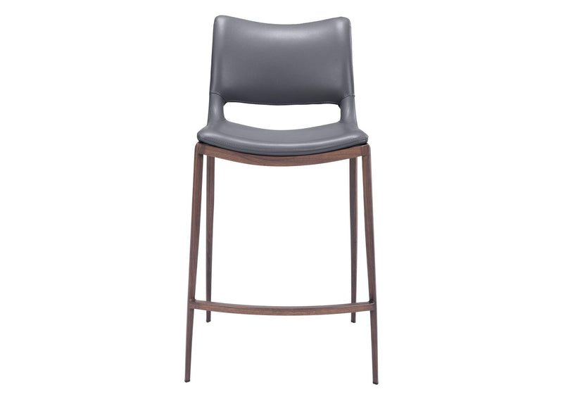 109390 Ace Counter Stool (Set Of 2) Dark Gray & Walnut