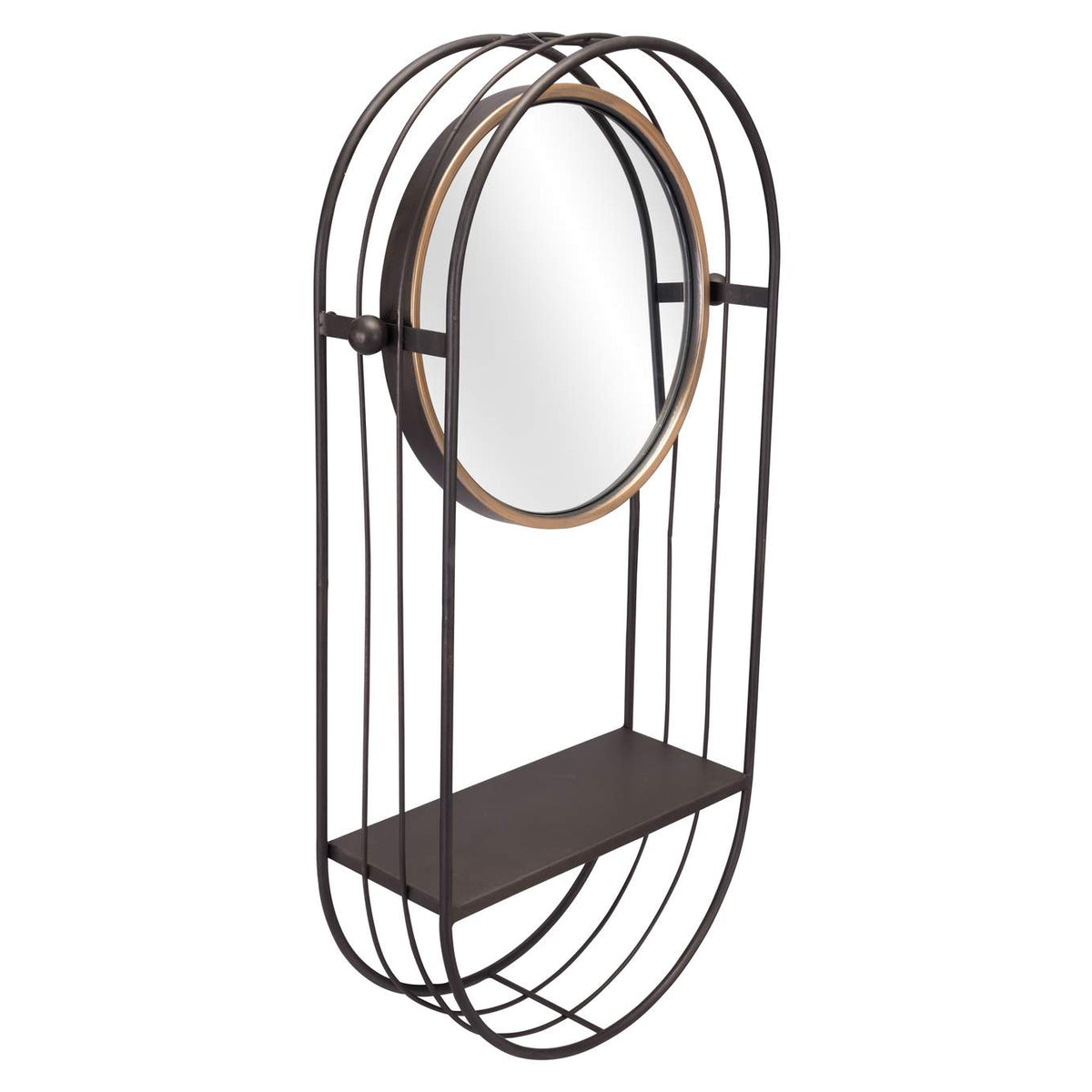 A12234 Saroni Mirror Shelf Antique Gray