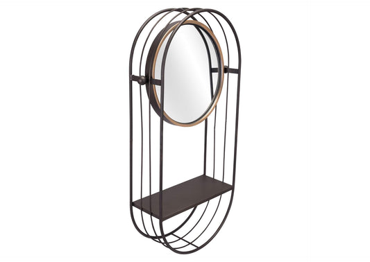 A12234 Saroni Mirror Shelf Antique Gray