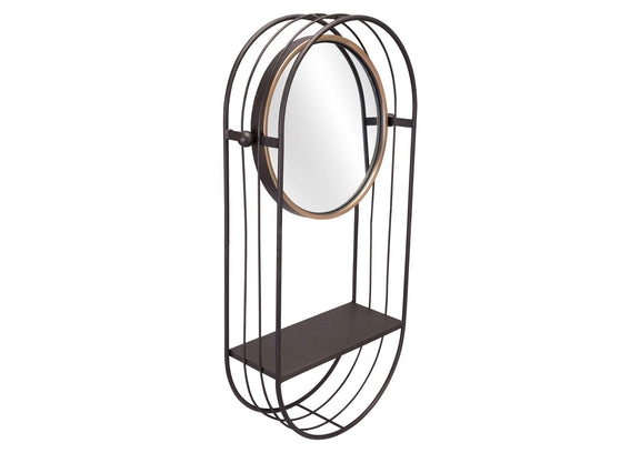 A12234 Saroni Mirror Shelf Antique Gray