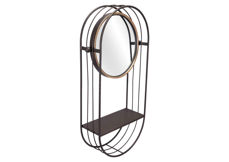 A12234 Saroni Mirror Shelf Antique Gray