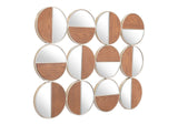 A12201 Cycle Round Mirror Gold & Walnut