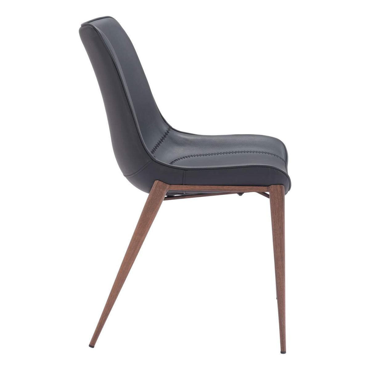 109933 Magnus Dining Chair (Set Of 2) Black & Walnut
