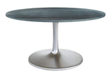 109451 Metropolis Dining Table (60") Gray & Silver
