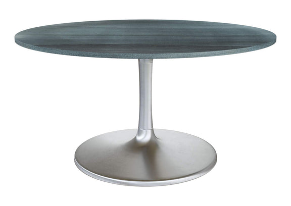 109451 Metropolis Dining Table (60") Gray & Silver