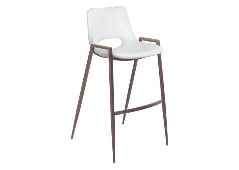 109070 Desi Barstool (Set Of 2) White & Walnut