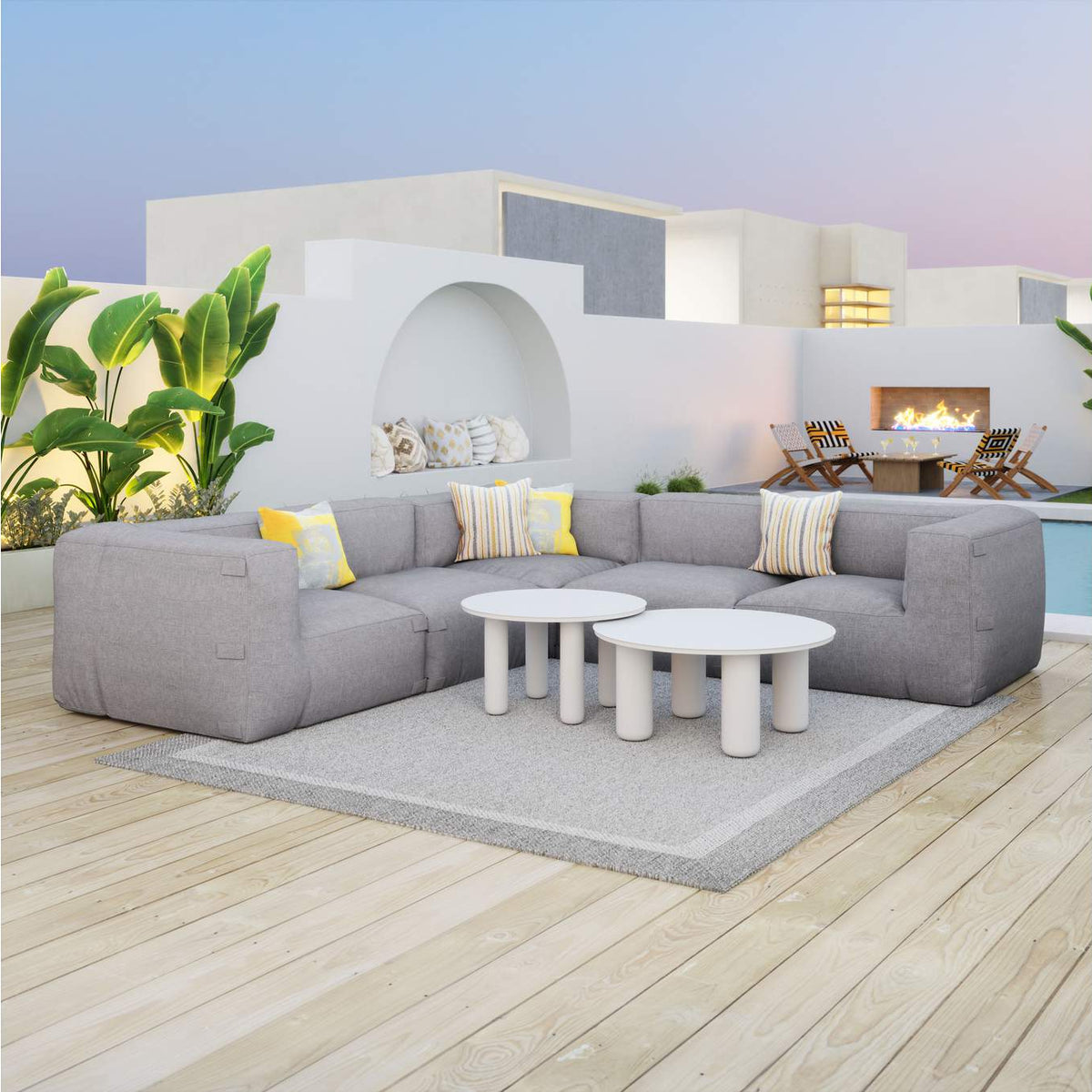 703999 Luanda Outdoor Middle Chair Gray