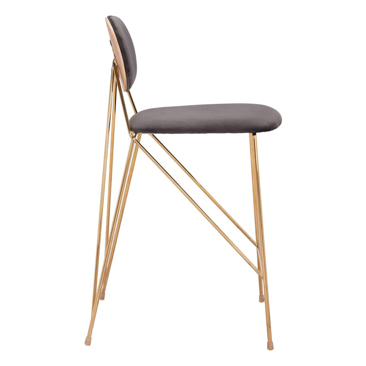 109662 Georges Counter Stool (Set Of 2) Gray & Gold