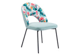 109367 Bethpage Dining Chair (Set Of 2) Multicolor Print & Green
