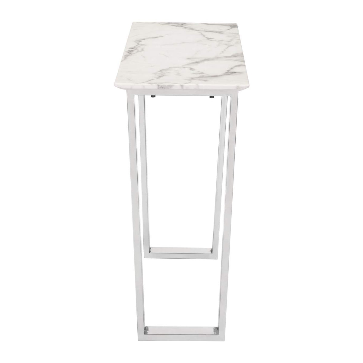 100709 Atlas Console Table White & Silver