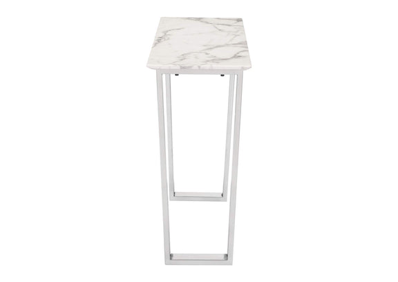 100709 Atlas Console Table White & Silver