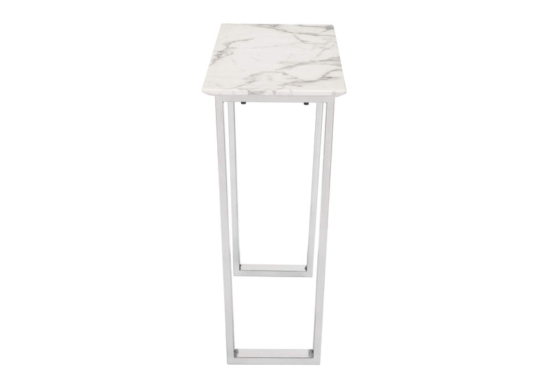 100709 Atlas Console Table White & Silver
