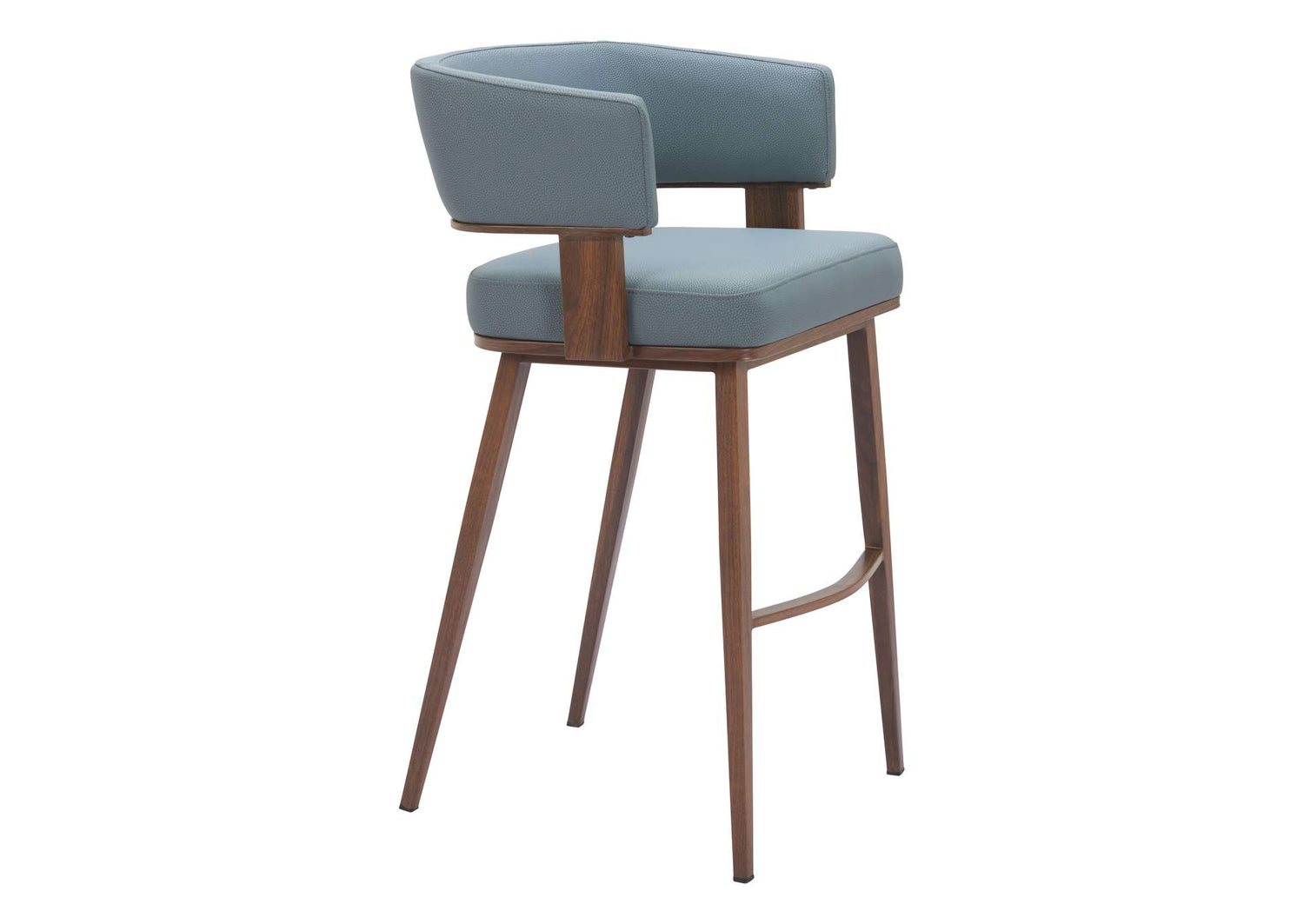 110329 Poise Barstool Azure Gray & Walnut