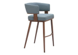 110329 Poise Barstool Azure Gray & Walnut