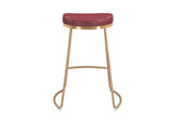 101261 Bree Counter Stool (Set Of 2) Burgundy & Gold