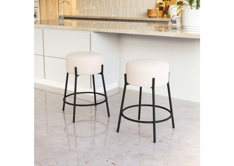 109741 Blanche Counter Stool (Set Of 2) Ivory