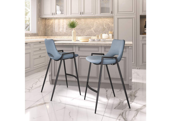 109539 Desi Counter Stool (Set Of 2) Azure Gray