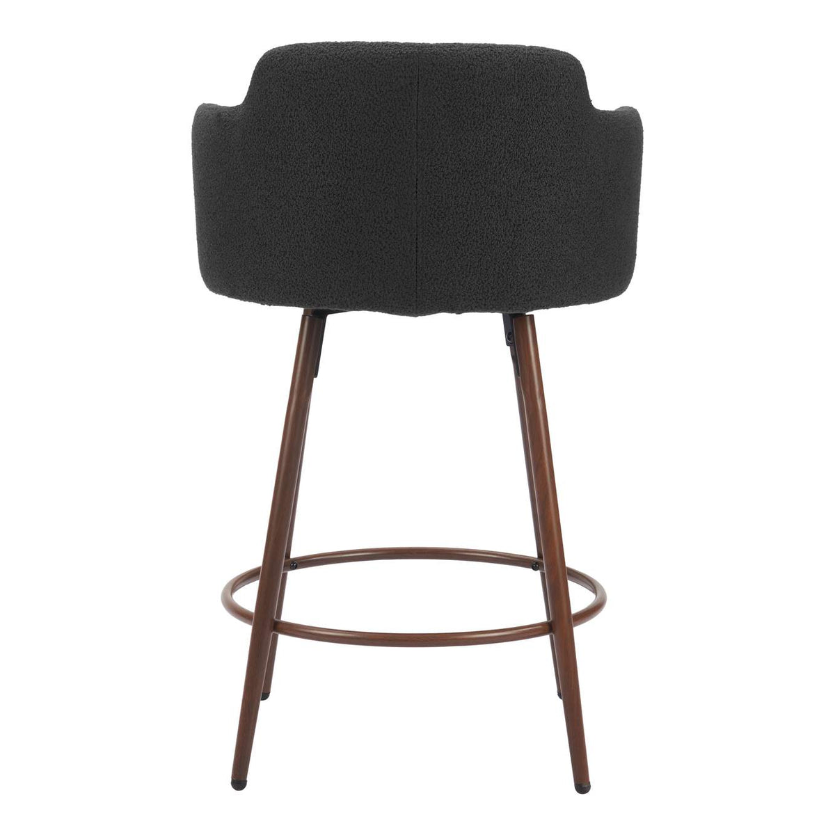 110375 Kono Swivel Counter Stool (Set Of 2) Black & Walnut