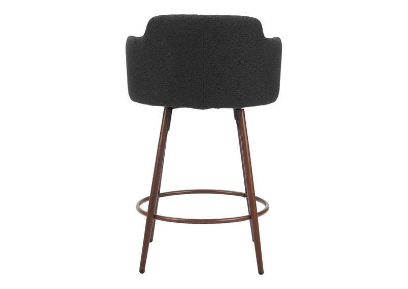 110375 Kono Swivel Counter Stool (Set Of 2) Black & Walnut