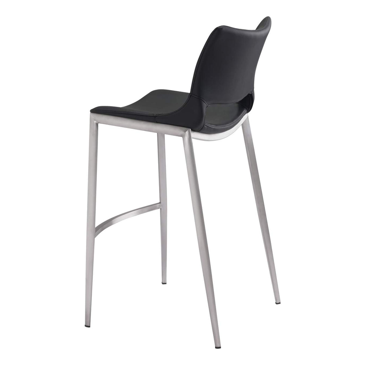 101284 Ace Barstool (Set Of 2) Black & Silver